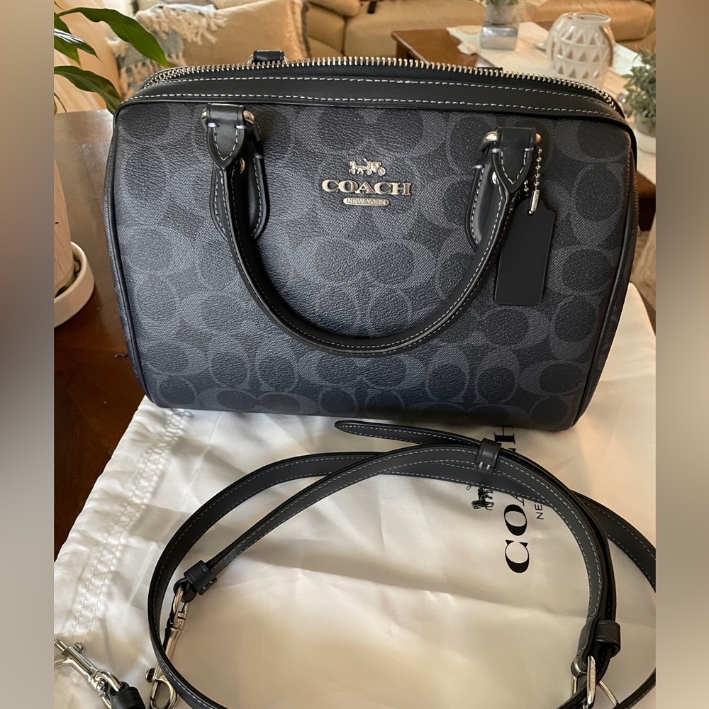 Coach Rowan Satchel Canvas Blue